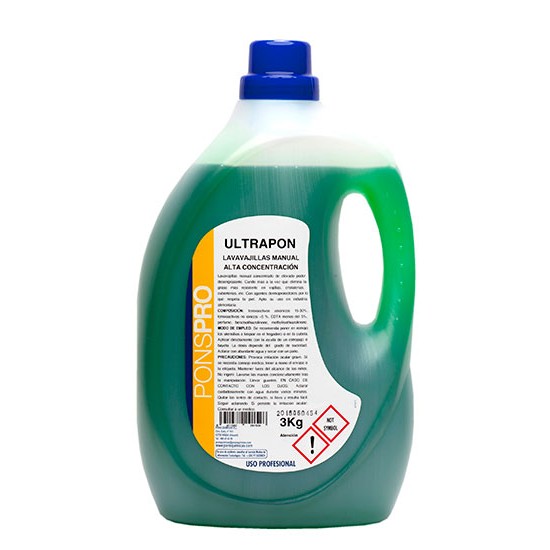 Detergent concentrat si puternic degresant pentru spalarea manuala a vaselor, paharelor si tacamurilor. Asevi Ultrapon 5l