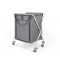 Cărucior pliabil lăcuit cu roți și bare de protecție ø 80 mm, cu geantă de 200 L cu fermoar