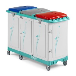 Carucior cu 3 compartimente pentru colectarea selectiva a gunoiului Magic Line 150P