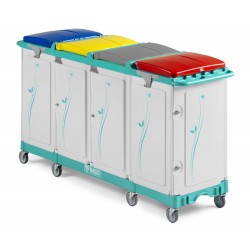 Carucior cu 4 compartimente pentru colectarea selectiva a gunoiului Magic Line 190P