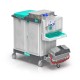 Carucior curatenie clinica medicala cu 3 zone și sistem de eliminare a mopurilor Pockety fără atingere Magic System 806E