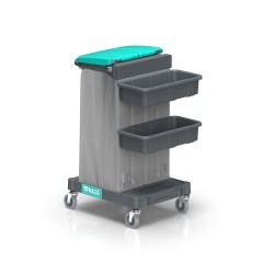 Cărucior cu 2 zone: suport sac 120 L și zonă de depozitare cu 2 coșuri Magic Line 10B