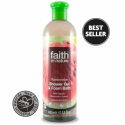 Gel de dus si spuma de baie cu pepene, Faith in Nature, 400 ml