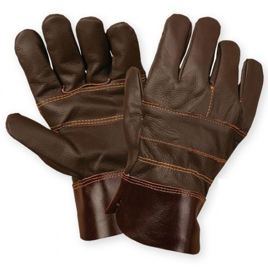 Protective gloves in leather